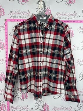 Rockies Red Black White Plaid Button-Down Shirt